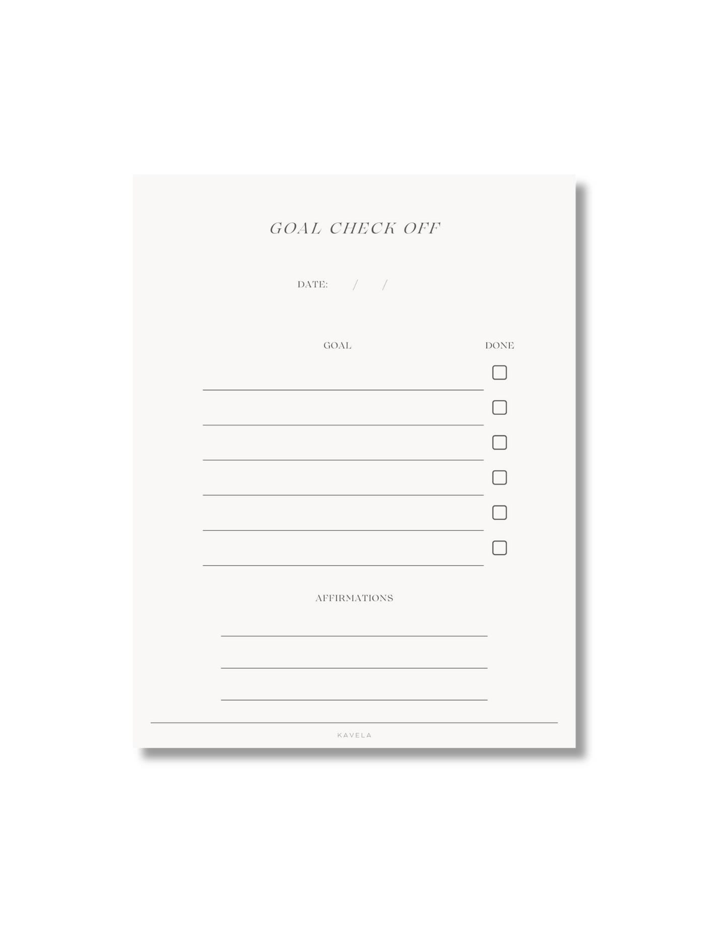 Goal Checklist