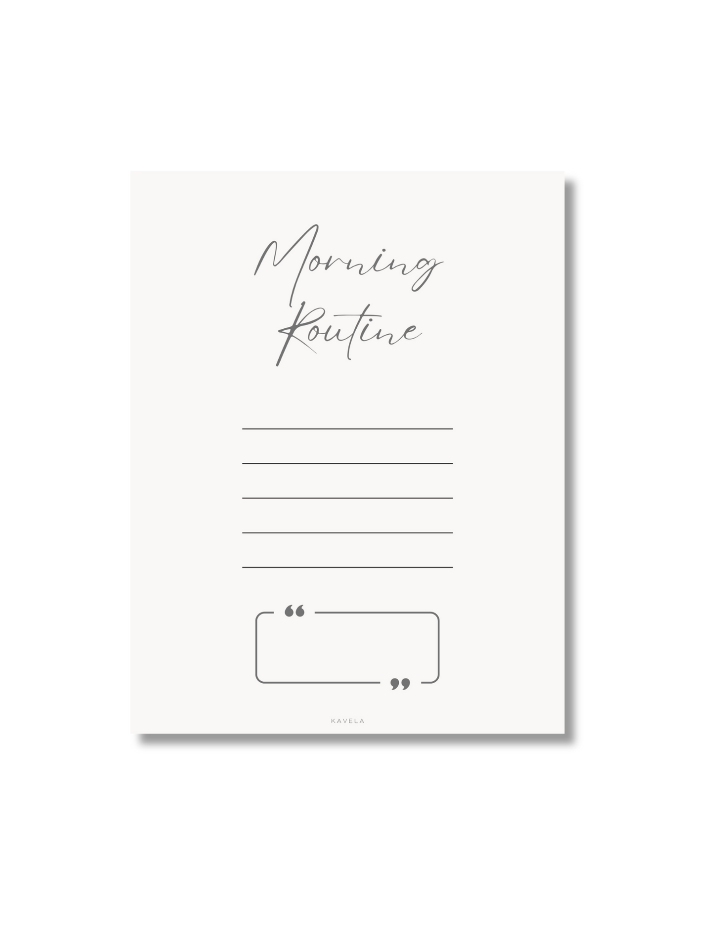 Morning Routine