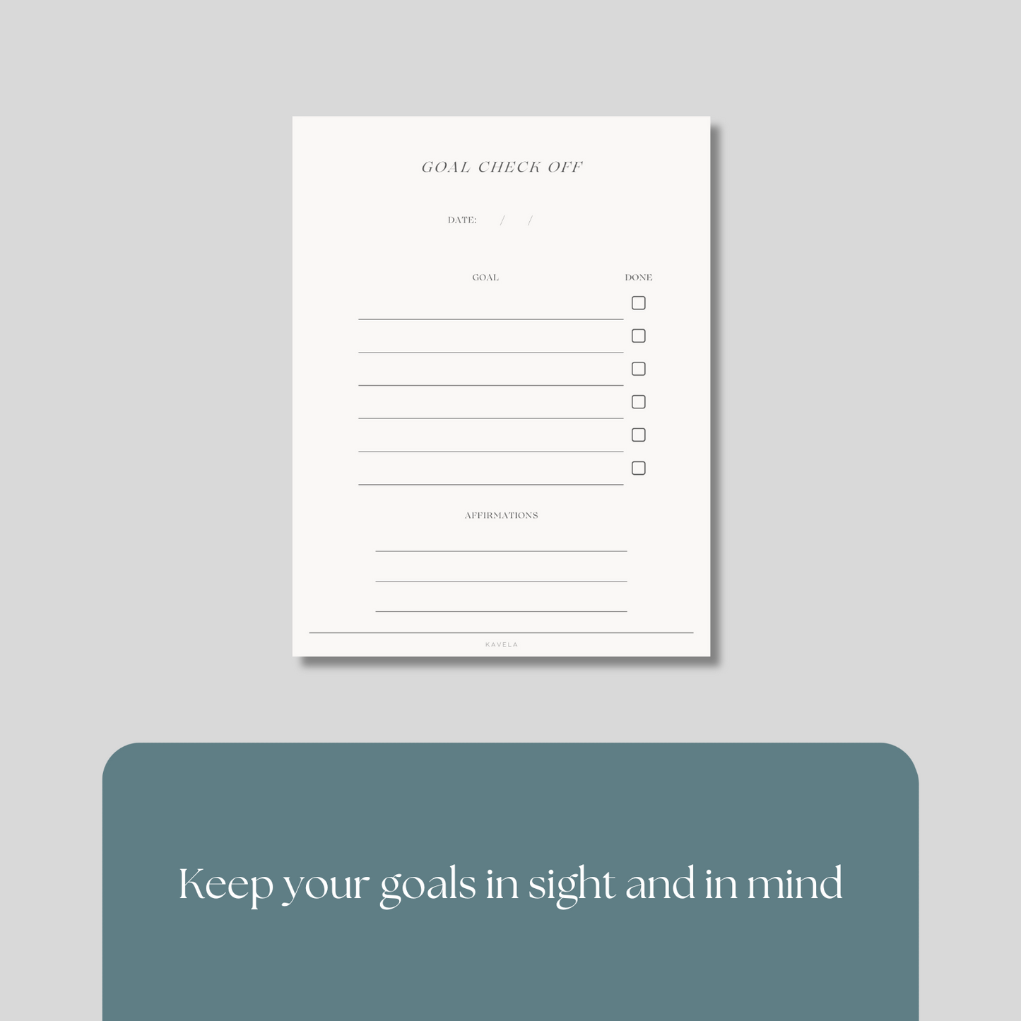 Goal Checklist